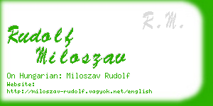 rudolf miloszav business card